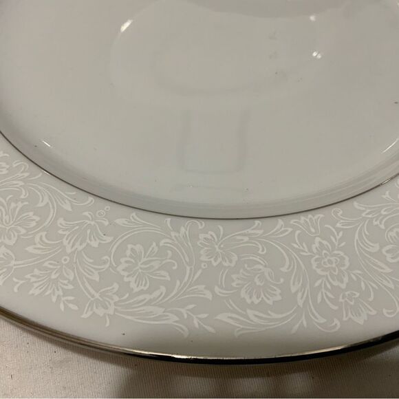 Grace CONCERTO Set of 4- 10 3/8” Plates Fine China Japan Platinum vintage B7 - Picture 4 of 8